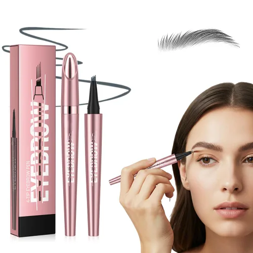 Vista 7 de Microblading - Lápiz de cejas 3D de 4 puntas, resistente al agua, de larga duración, con efecto de maquillaje natural para todo el día (negro)