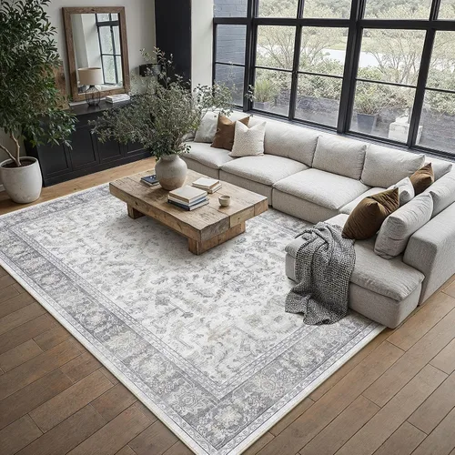 Vista 74 de PureCozy Alfombra de área beige de 2 x 3 pulgadas, lavable, vintage, pequeña, para entrada, cocina, suave, retro, floral, de pelo bajo, tapete