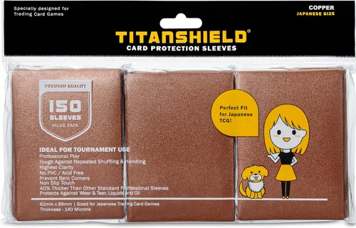 Vista 13 de TitanShield (150 mangas) tamaño pequeño japonés, fundas para tarjetas de comercio para Yu-Gi-Oh, Pelea de cartas Vanguard & More