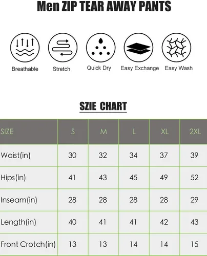 Vista 6 de Pantalones rasgados para hombre, pantalones con cremallera lateral, pantalones de pierna con cremallera, pantalones de recuperación después