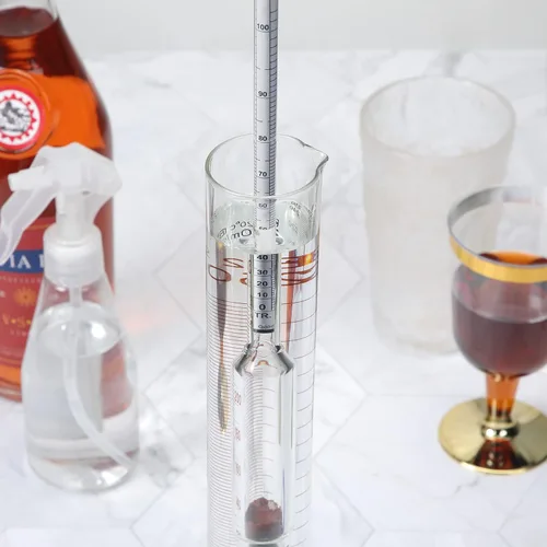 Vista 4 de 3 uds Hidrómetro de Vidrio Alcoholímetro Prueba 0-200 Prueba Hidrómetro de Alcohol Digital para Destilar Licor Moonshine, Blanco
