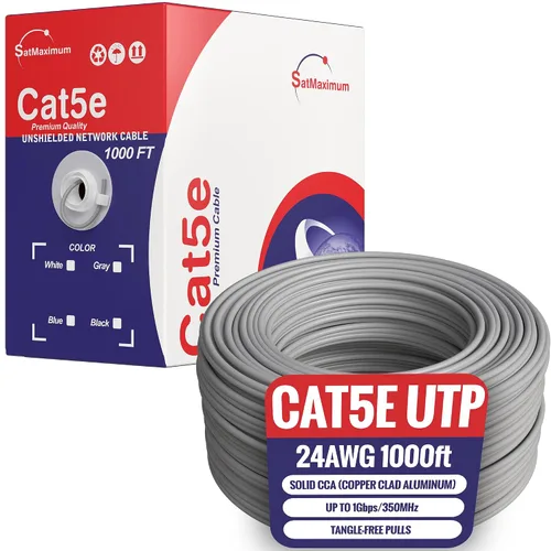Vista 9 de Cables Direct Online Cat5e Cable sólido de 24 AWG de 500 pies, UTP Cat5, red a granel, alambre de aluminio revestido de cobre (UTP, interior, negro)