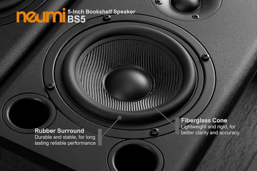Vista 10 de NEUMITECH NEUMI BS5 - Altavoces pasivos para estantería, woofer de 5 pulgadas, tweeter de 1 pulgada, madera oscura, 1 par
