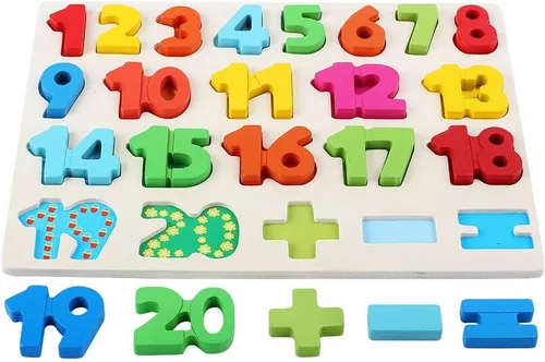Vista 5 de QZMTOY Rompecabezas de madera para niños pequeños, rompecabezas de madera con números, letras y formas para niños pequeños, rompecabezas