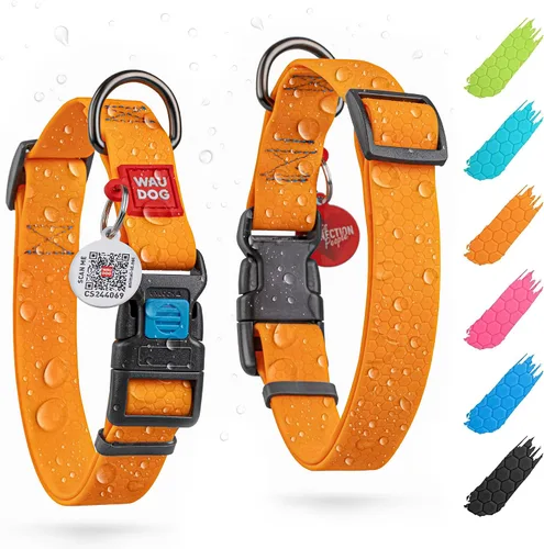 Vista 14 de WAUDOG Collar de Perro Impermeable - Collar de Perro Ajustable para Perros Grandes, Pequeños y Medianos - Collar de Perro Desmontable Impermeable