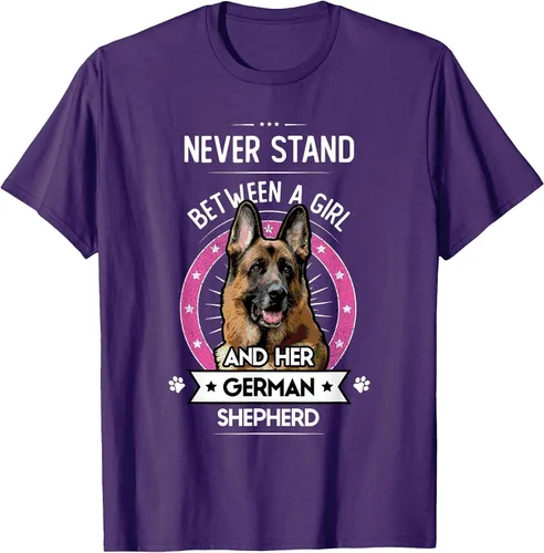 Vista 20 de Never Stand Between A Girl and Her German Shepherd T-Shirt Asphalt Grey