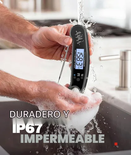 Vista 5 de Termómetro digital para carne, lectura instantánea de 1-2 segundos Negro