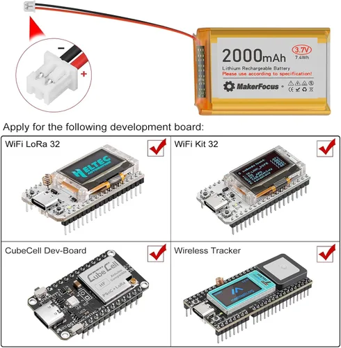 Vista 4 de 4pcs 3.7V 2000mAh 7.4Wh batería de polímero de litio 1S 103450 LiPo batería recargable con placa de protección y enchufe JST 1.25 para placa