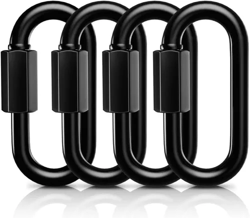 Vista 9 de AUTMATCH Carabiner Clips 3" - Heavy Duty Spring Snap Hook Clips Negro (estilo platy)