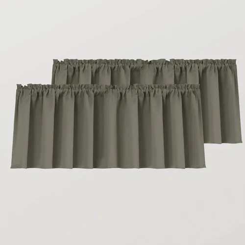 Vista 18 de Mrs.Naturall Cenefas de playa para ventana de cocina, paquete de 2 cenefas opacas con bolsillo para barra, para sala de estar, baño, 36 x 16