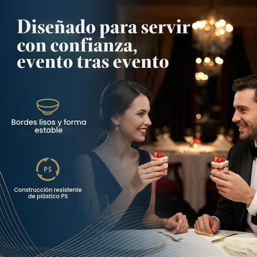 Vista 6 de Vasos de postre de plástico cuadrados pequeños de 50 ct 4oz CMJJ Grado profesional, reciclable, transparente, desechable, para postres