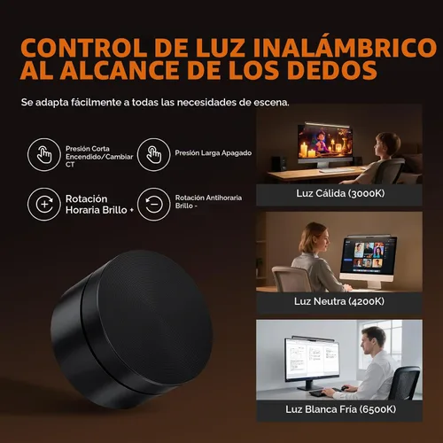 Vista 5 de LYMAX Barra de luz para monitor, lámpara USB para computadora para cuidado de los ojos, barra de luz de pantalla regulable, apta para todos