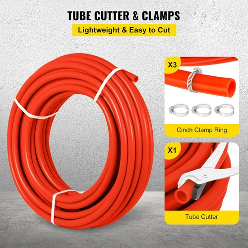 Vista 6 de Happybuy Barrera de oxígeno 1/2 pulgada 300 pies tubo bobina EVOH PEX-B tubo, para calefacción de suelo radiante comercial residencial, rojo