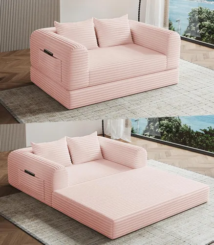 Vista 10 de Sillón versátil 2 en 1 sin hueso, tumbona para interiores, sillas convertibles, sofá cama, sofá cama plegable de gran tamaño, cómodo sofá futón
