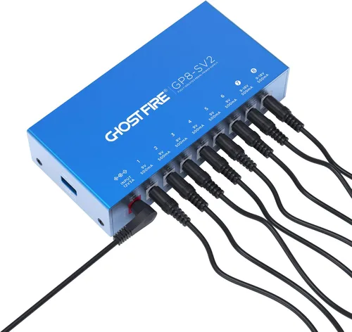 Vista 8 de GHOSTFIRE Fuente de alimentación de pedal verdaderamente aislada con 8 salidas de CC, GP8-SV2 27W Pedal Power Supply with 8 DC Outputs（2