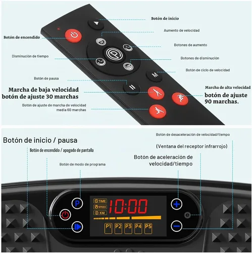 Vista 7 de SoftGym Máquina de ejercicios con placa de vibración para drenaje linfático Negro