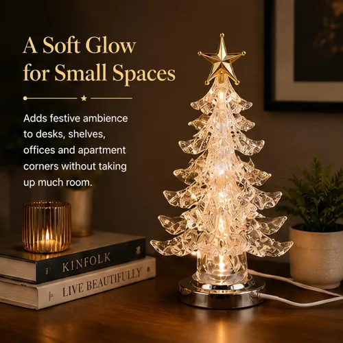 Vista 5 de Escritorio de alimentación USB multicolor brillante con ventosa LED para árbol de Navidad, luces LED brillantes para 5 pulgadas, mini 7