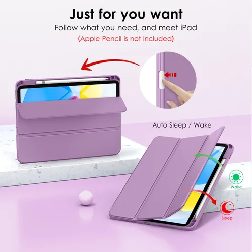 Vista 7 de DTTO Funda para iPad (A16) de 11ª Generación de 11 Pulgadas 2025, Funda para iPad de 10ª Generación de 10.9 Pulgadas 2022, Funda Protectora Trasera