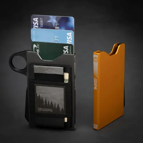 Vista 2 de GRIP6 Carteras minimalistas para hombres Carteras delgadas para hombres Tecnología RFID Banda de dinero opcional, Azul profundo, Minimalista