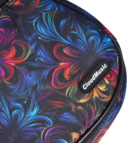 Vista 6 de CloudMusic Estuche para Ukulele Bolsa de Concierto Mochila Acolchada Para Concierto de 23 Pulgadas (Concierto, Fantasía Floral) Padded, Backpack