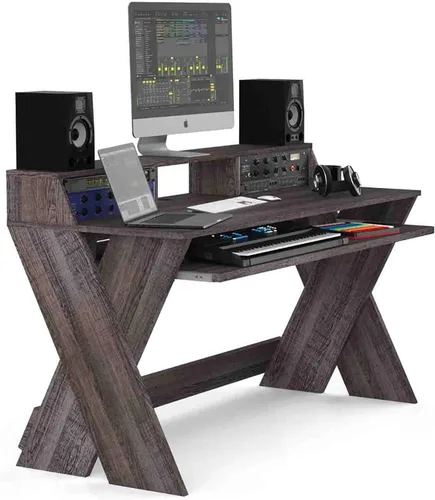 Vista 6 de Glorious Sound Desk Pro Estación de trabajo profesional de estudio en nogal
