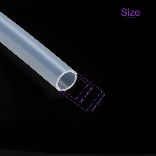 Vista 3 de DMiotech 0.354 in ID 0.433 in OD 10 pies tubo de silicona transparente tubo industrial de silicona para bomba de aire de agua