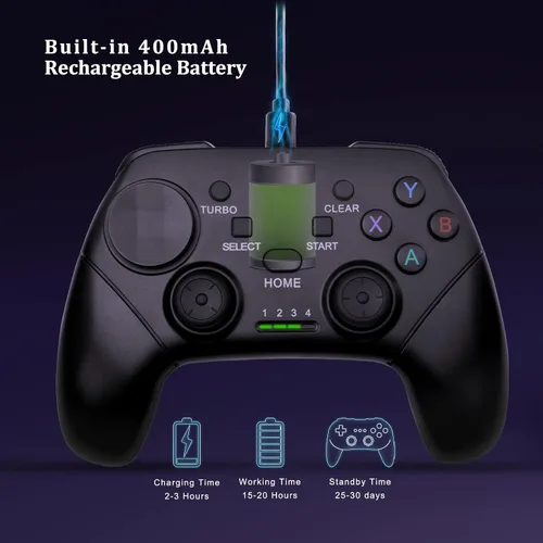 Vista 4 de Megadream Wireless Mobile Gaming Controller Gamepad for iPhone/Android/iPad/PC/Switch/PS4/iPad Joystick with Phone Holder, Supported Cloud Game
