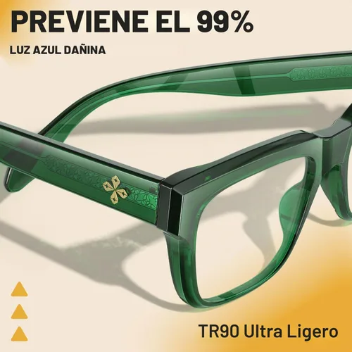 Vista 3 de VISOONE Fashion Square Frame Blue Light Blocking Glasses RANDI