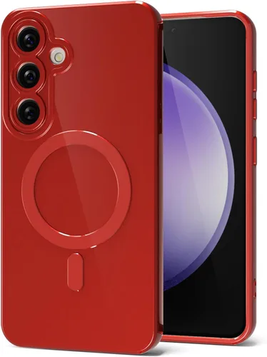 Vista 34 de Svanove Funda magnética de silicona para Samsung Galaxy S22, compatible con Magsafe, bonita funda para mujer, goma de gelatina brillante delgada