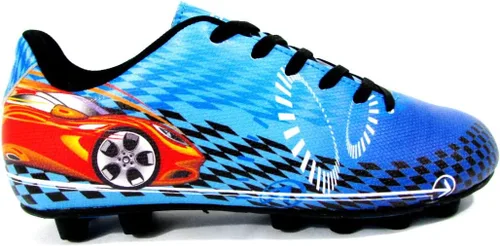 Vista 5 de Vizari Racer - Zapatos de fútbol para niños pequeños y pequeños, diseño gráfico único con parte superior de cuero sintético resistente, suela