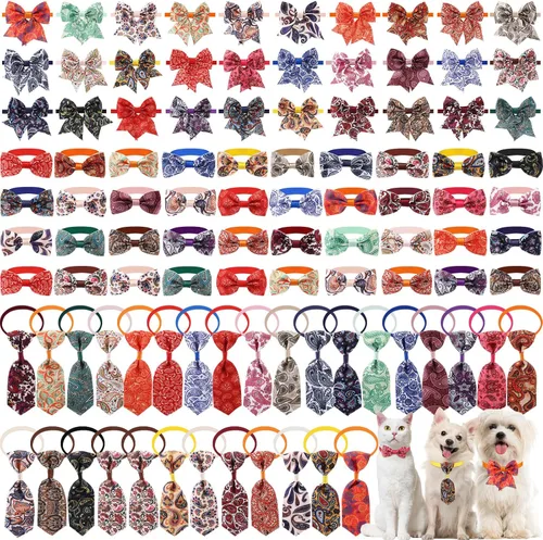Vista 9 de Juego de collar de pajarita ajustable para perro, 100 piezas, Halloween