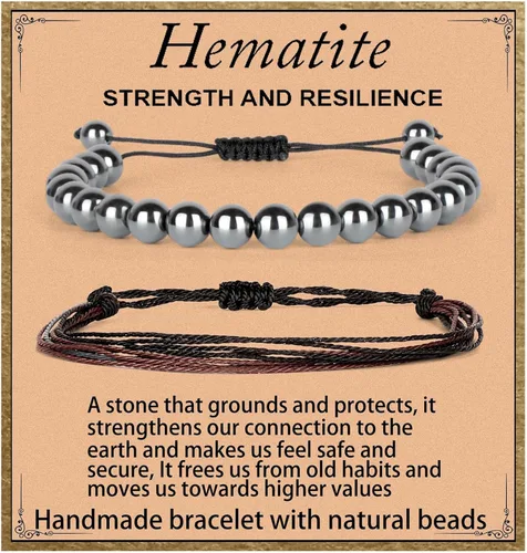 Vista 95 de LPBeads Pulsera de piedra natural hecha a mano de tamaño ajustable