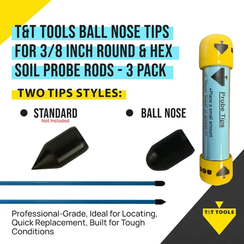 Vista 3 de T&T Tools Puntas de repuesto estándar para varillas de sonda de suelo de 3/8 pulgadas – Compatible con Smart Stick y Mighty Probe – Ideal