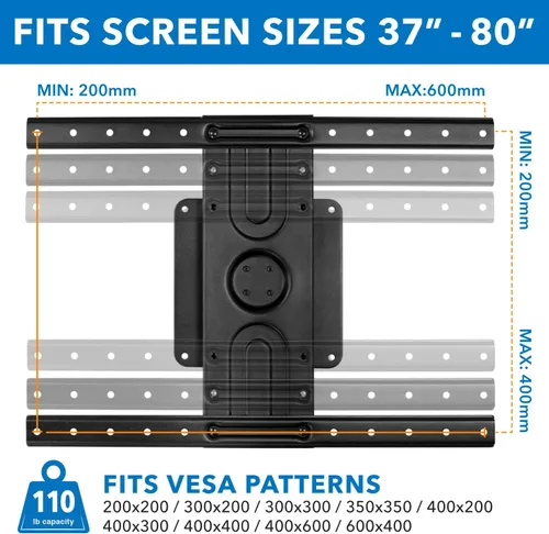 Vista 6 de Mount-It! Soporte de pared giratorio de horizontal a vertical para TV Soporte de TV vertical empotrado con rotación de 360 grados Se adapta a