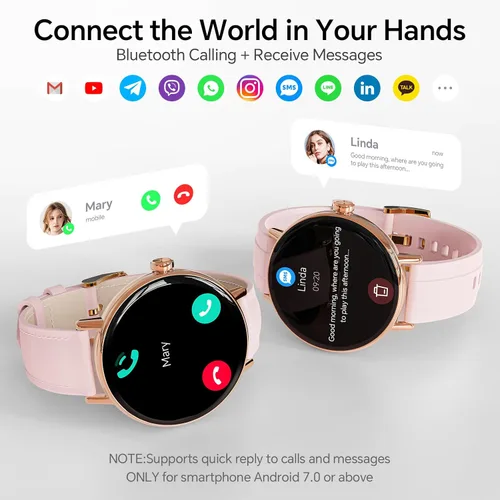 Vista 3 de Smart Watch for Women,1.57" Touch Screen Smartwatch for iPhone& Samsung& Android,Answer/Make Call,Fitness Tracker with Heart Rate/SpO2/Sleep Pink