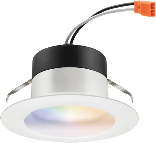 Vista 5 de Juno RB4SC RGBW MW M6 RetroBasics Retrofit Smart Downlight, conmutable, RGBW, 4 pulgadas, blanco mate