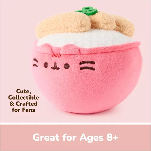 Vista 6 de GUND Pusheen Bento Katsu - Tazón de arroz de 6 pulgadas, juguete de peluche