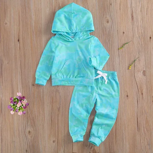 Vista 3 de Covvoliy Ropa de otoño e invierno para bebé niña, sudadera con capucha y pantalones con estampado de leopardo, 2 piezas