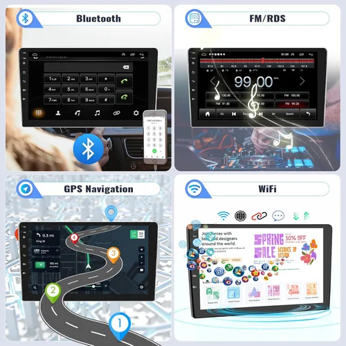 Vista 5 de SIXWIN 1G+32G Radio de Estéreo de Coche Android para Hyundai Elantra 2011 2012 2013 con Apple Carplay Inalámbrico Android Auto Bluetooth pantalla