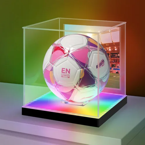Vista 10 de LASOA Vitrina de béisbol con luz LED RGBW, caja de exhibición de acrílico para recuerdos, protección UV, a prueba de polvo para pelota autografiada