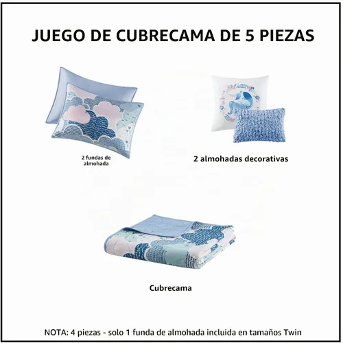 Vista 6 de Intelligent Design Juego de Edredón Reversible de Algodón para Niños - Diversión Vibrante, Estampado Juguetón, Ropa de Cama para Niños de Todas