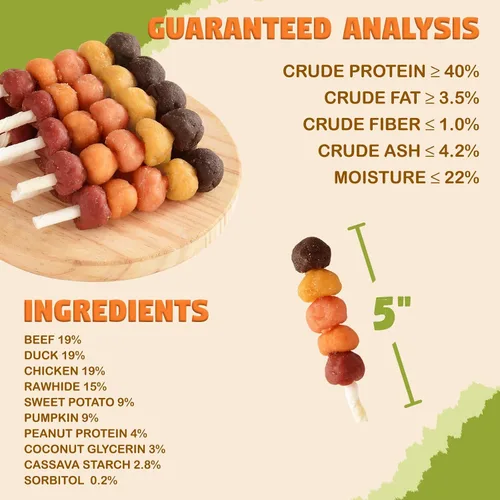 Vista 4 de Kabobs Golosinas para perros de larga duración, masticables