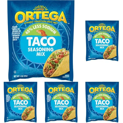 Vista 9 de Ortega Mezcla de condimentos, 40% menos de tacos de sodio, 1 onza