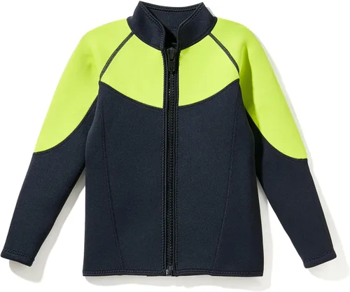 Vista 6 de Trajes de neopreno para niños, 0.118 in, de manga larga, con cremallera frontal, para niños y niñas, para mantener el calor en deportes acuáticos