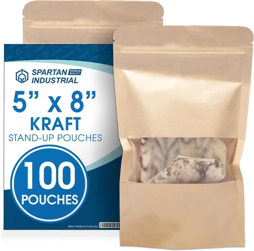 Vista 23 de Spartan Industrial Bolsas de Mylar de Pie de 3.5" X 5.5" Negro Mate - 100 Bolsas Pequeñas a Prueba de Olores con Apertura Termosellable y Cremallera