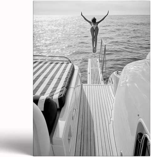 Vista 89 de Impresión de fotografía de yate de lujo, decoración artística de pared de barco y lancha rápida para navegar en verano, póster de oficina de club