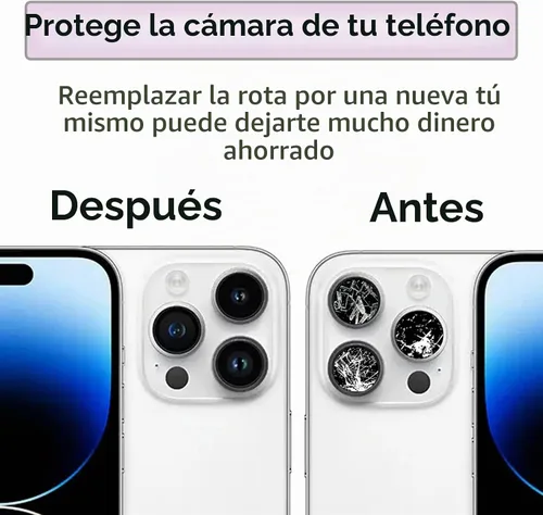 Vista 3 de 14 Pro/14 Pro Max Reemplazo de vidrio para lente de cámara trasera para iPhone 14 Pro para iPhone 14 Pro Max Reemplazo de vidrio de cámara con kits
