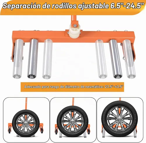 Vista 3 de A A IN Rueda de neumático Dolly, 660 LBS Heavy Duty Adjustable Truck Tire Dolly Herramienta de elevación de neumáticos para tienda, garaje