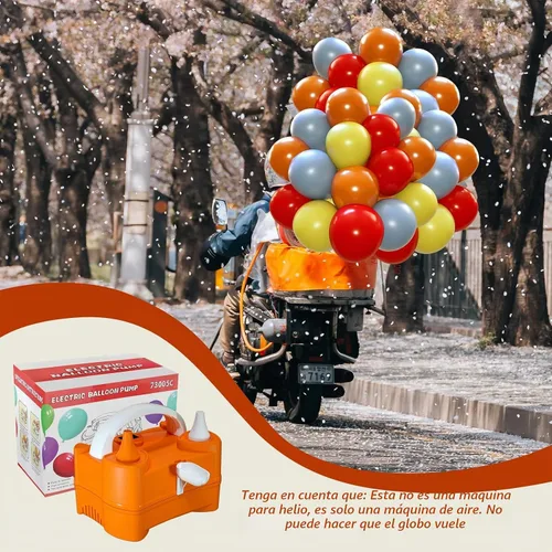 Vista 7 de Electric Balloon Pump for Party Decorations – Portable Inflator, Auto Shutoff, Balloon Air Pump Dual Nozzle Rose Red 110V 600W Naranja