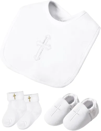 Vista 9 de Baptism Shoes for Baby Boy Infant Soft Sole Christening Sneaker 3-18 Months Blanco (White Shoes)